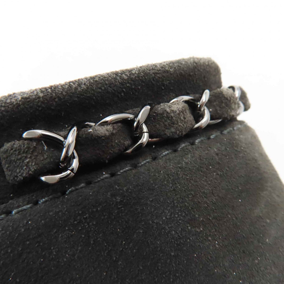 CHANEL short boots G29932 Suede leather Charcoal Grey Glitter 37.5