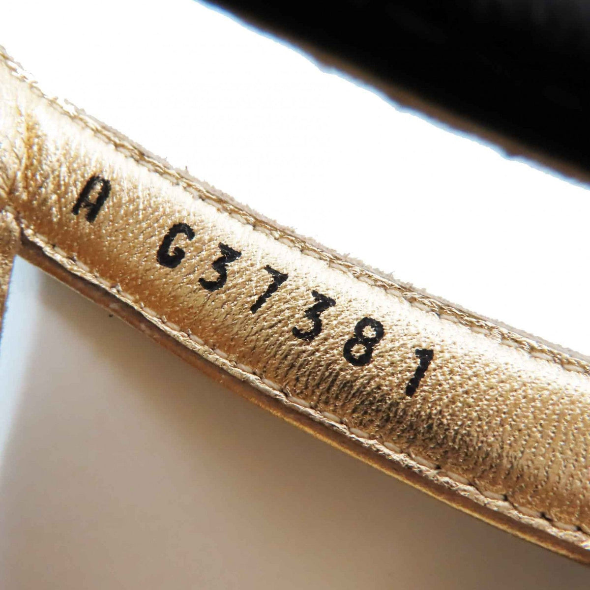 CHANEL pumps G37381 leather Black gold 36
