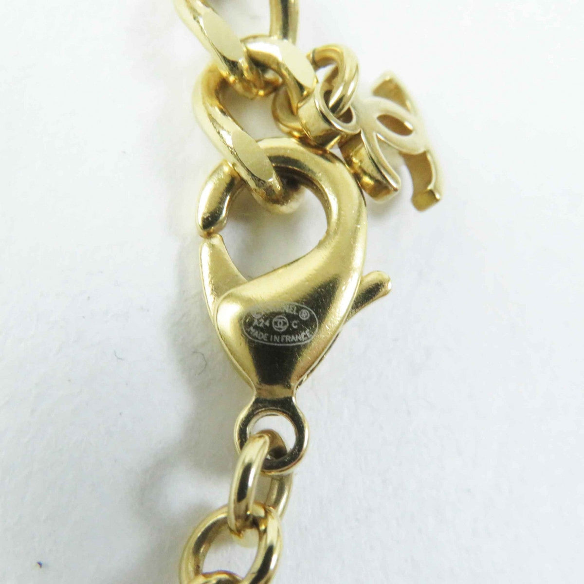 CHANEL Necklace A24C Gold Plated gold Cambon plate