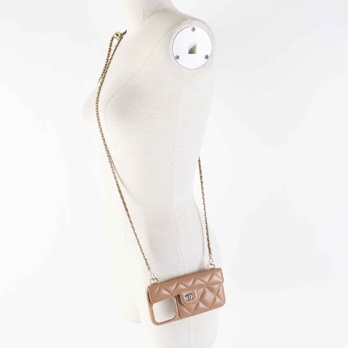 CHANEL iPhone case AP3553 Caviar skin Brown beige type