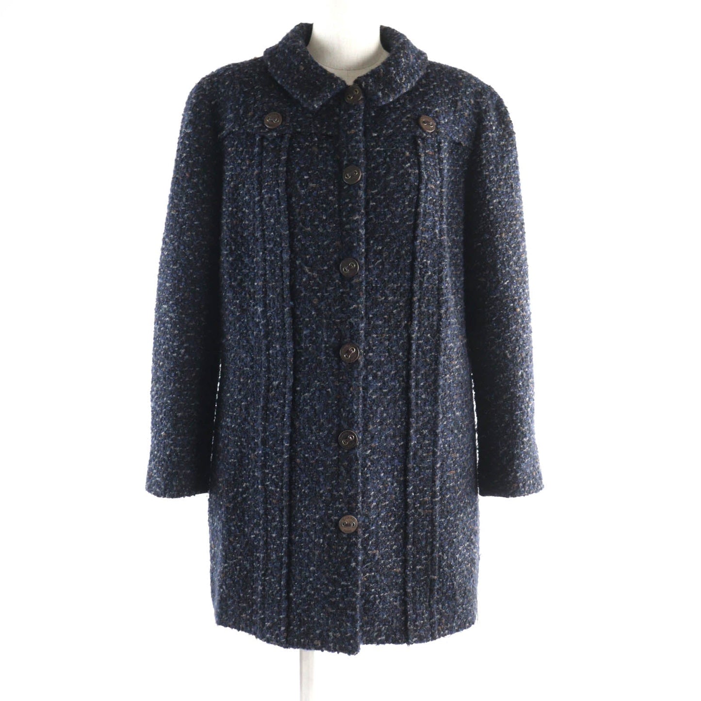 CHANEL coat 02A P19979 wool Navy type 46