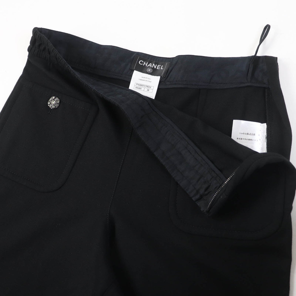 CHANEL Pants P43060V31604 Rayon black 38