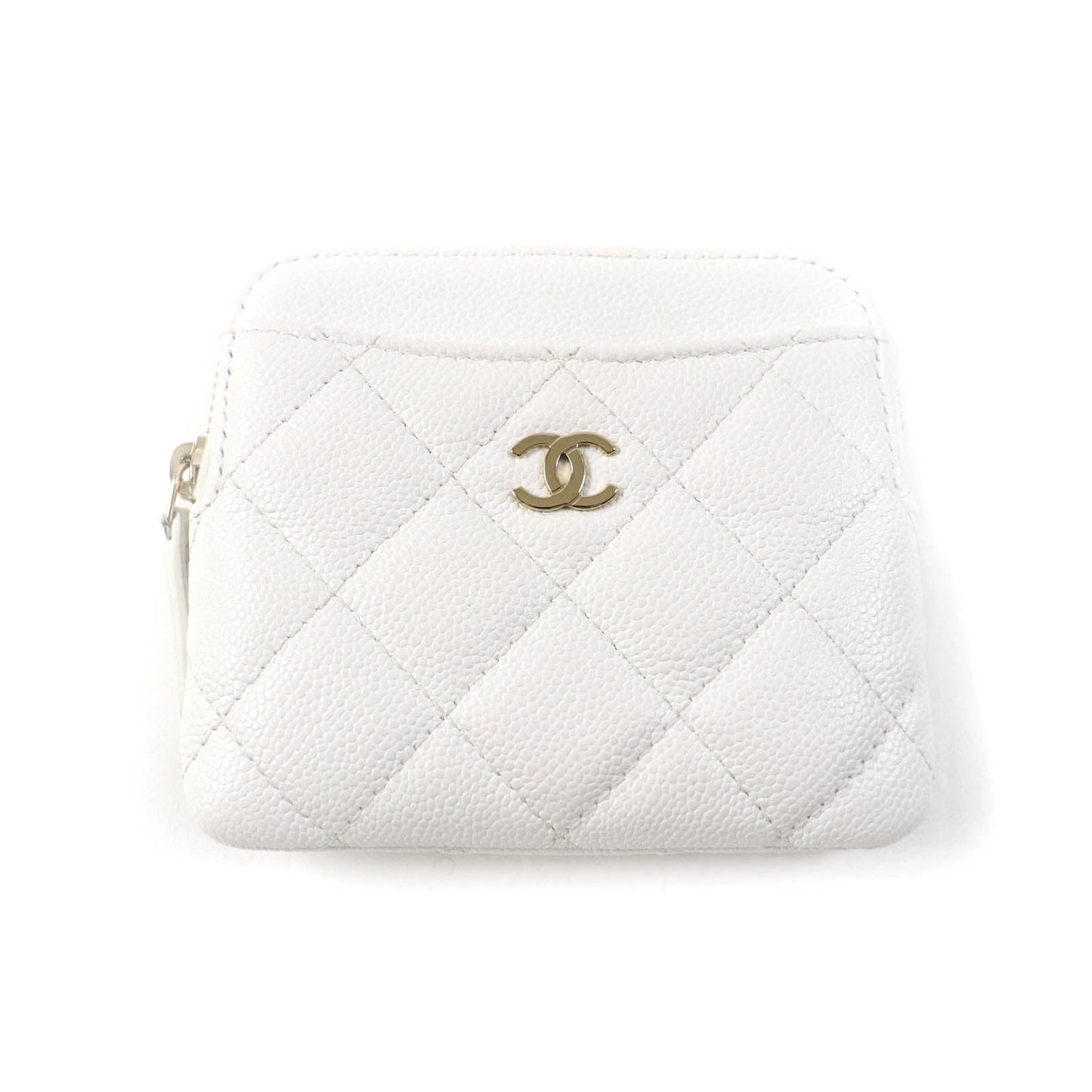 CHANEL Coin case AP2061 Caviar skin white Classic zip coin purse