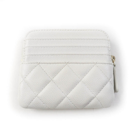 CHANEL Coin case AP2061 Caviar skin white Classic zip coin purse