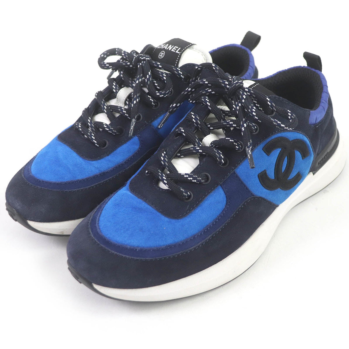 CHANEL Low cut sneakers G38484 Suede leather blue 41