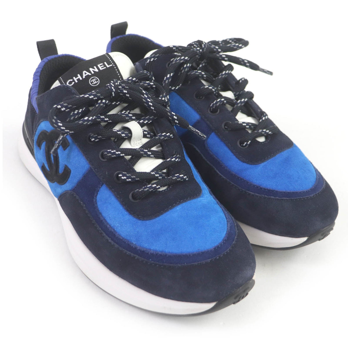 CHANEL Low cut sneakers G38484 Suede leather blue 41