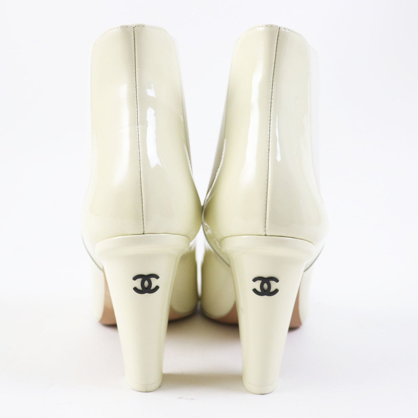 CHANEL Ankle boots 22C G38579 Patent leather Ecru 38