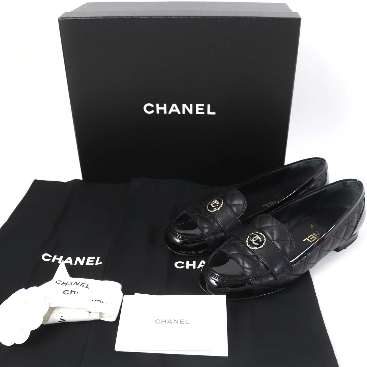 CHANEL Ballet shoes 23B G45122 leather black 36.5