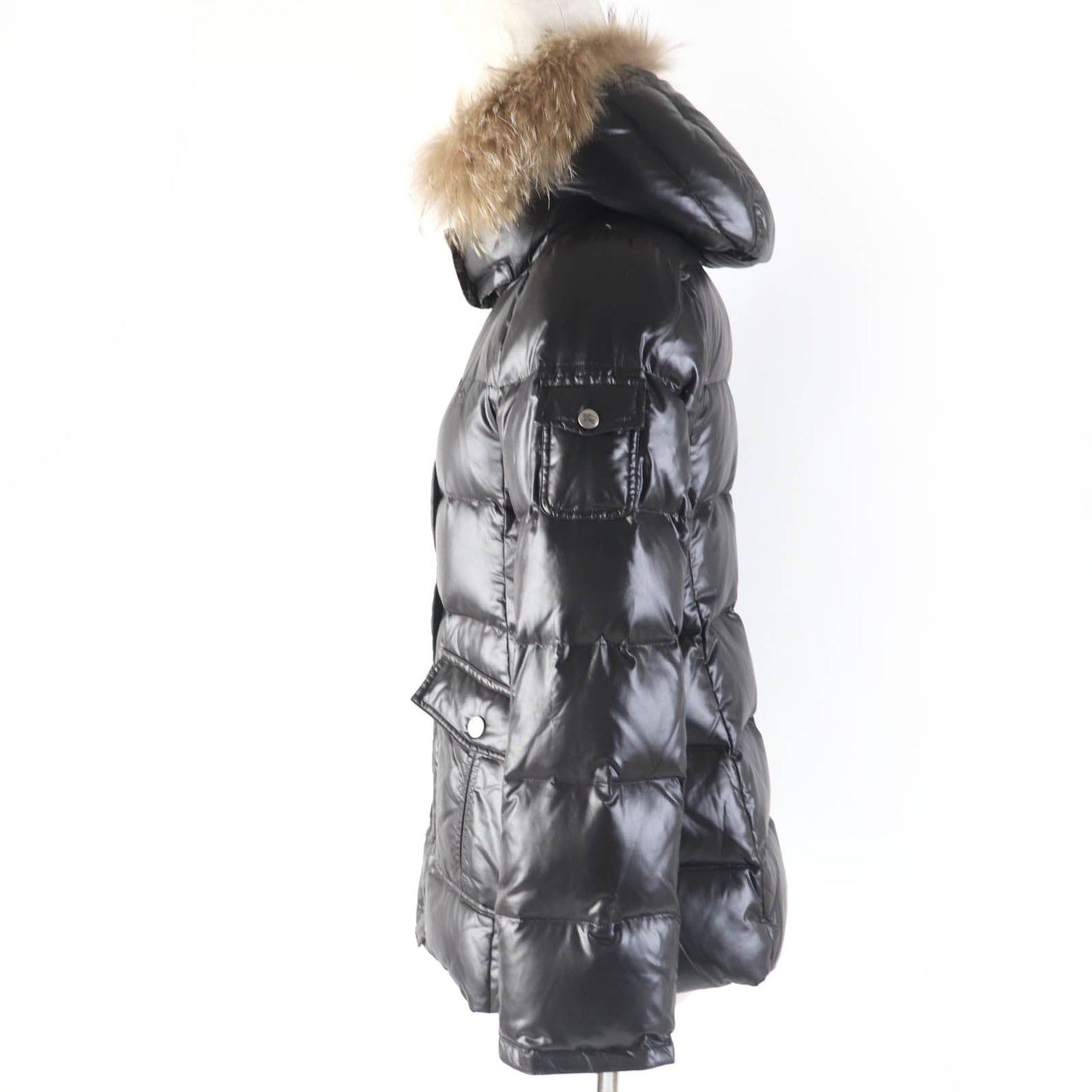Burberry Nylon Down Jacket Black 38 Women