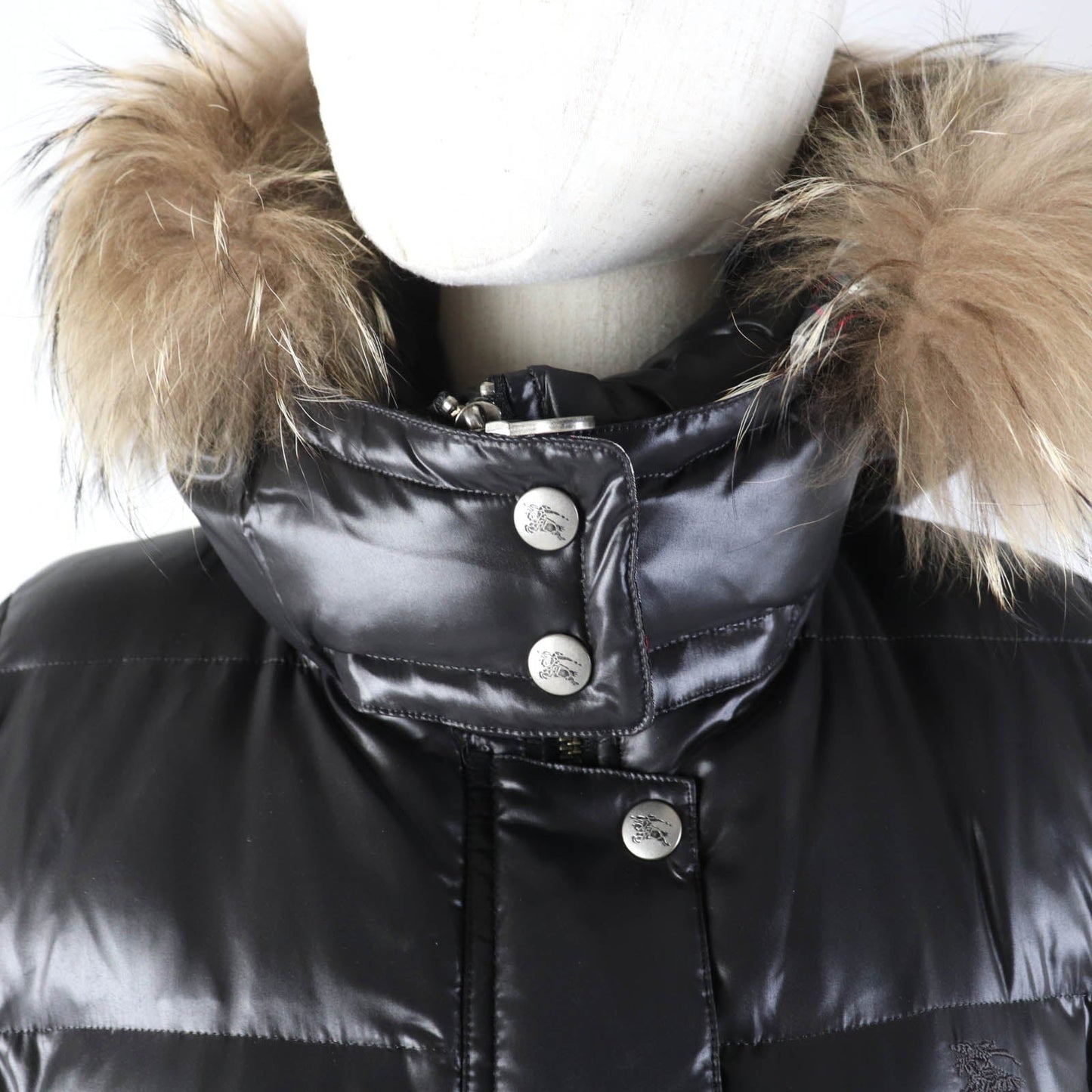 Burberry Nylon Down Jacket Black 38 Women