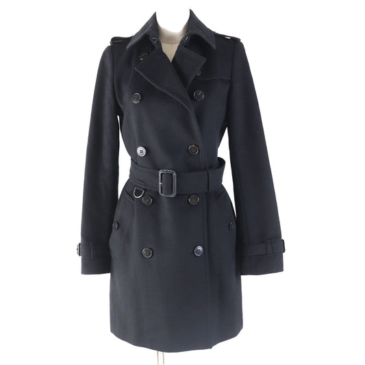 Burberry Wool Cashmere Trench Coat Black 38