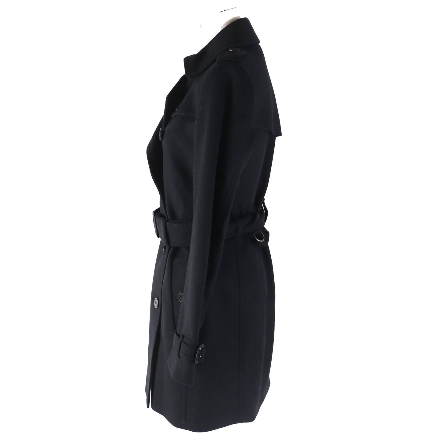 Burberry Wool Cashmere Trench Coat Black 38
