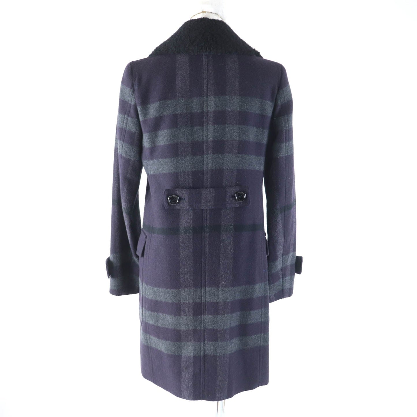 Burberry Wool Polyester Mouton Double Breasted Coat