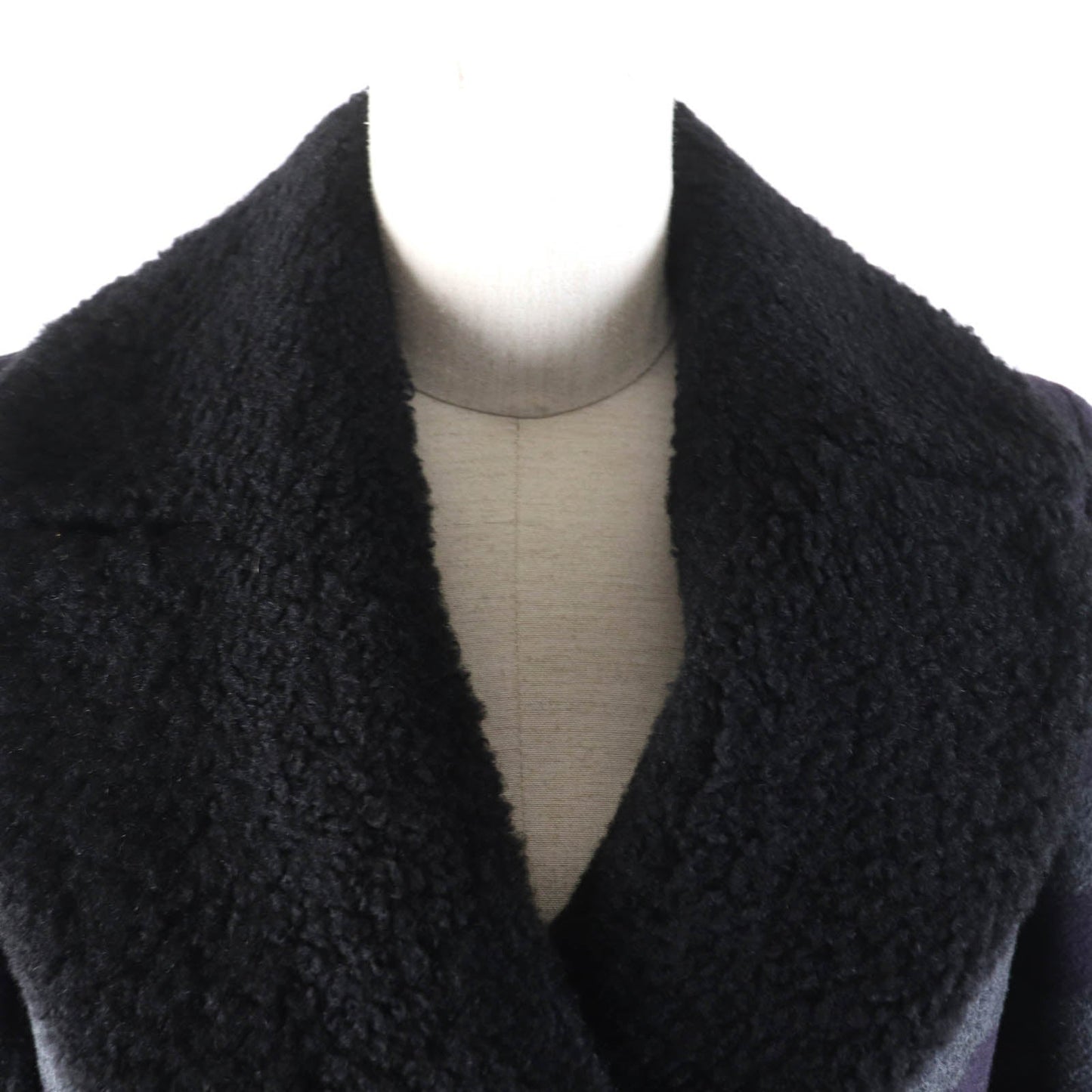 Burberry Wool Polyester Mouton Double Breasted Coat