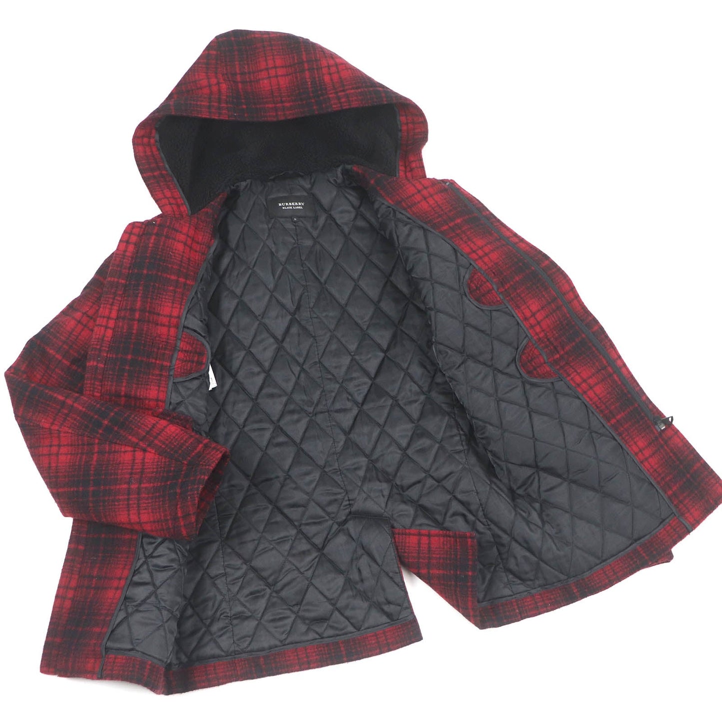 Burberry Wool Nylon Toggle Hoodie Duffel Coat M