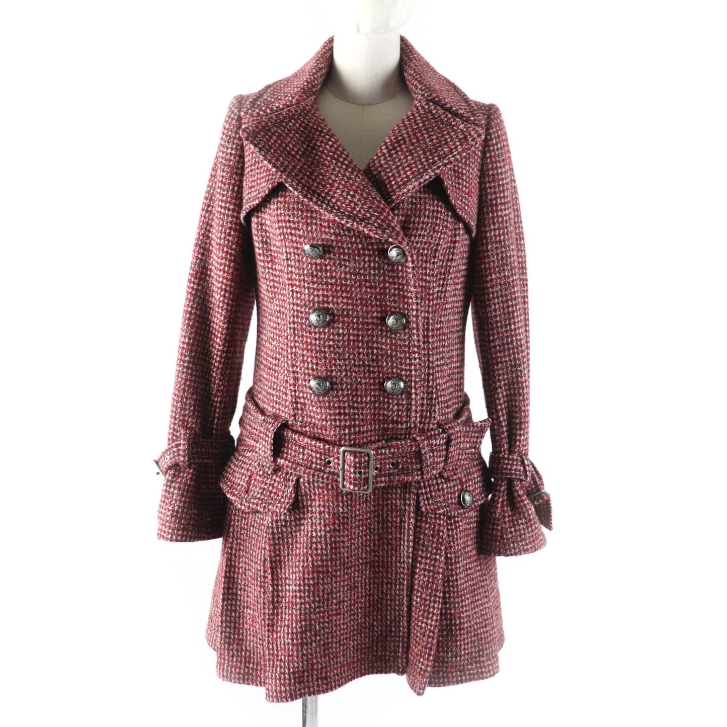 Burberry Wool Nylon Tweed Coat Women