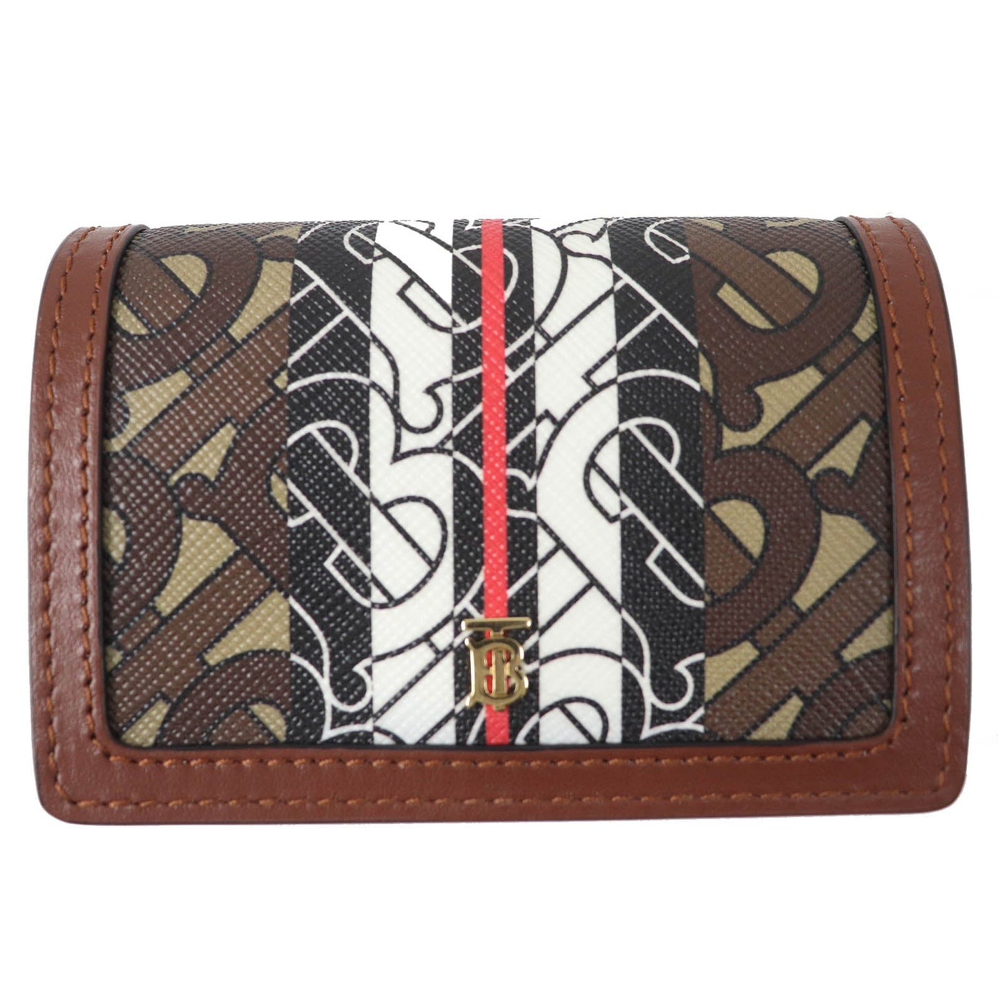 Burberry TB Pattern Chain Wallet Brown