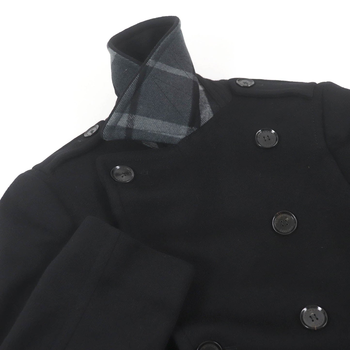 Burberry Wool Cashmere Double Breasted Coat Black 44