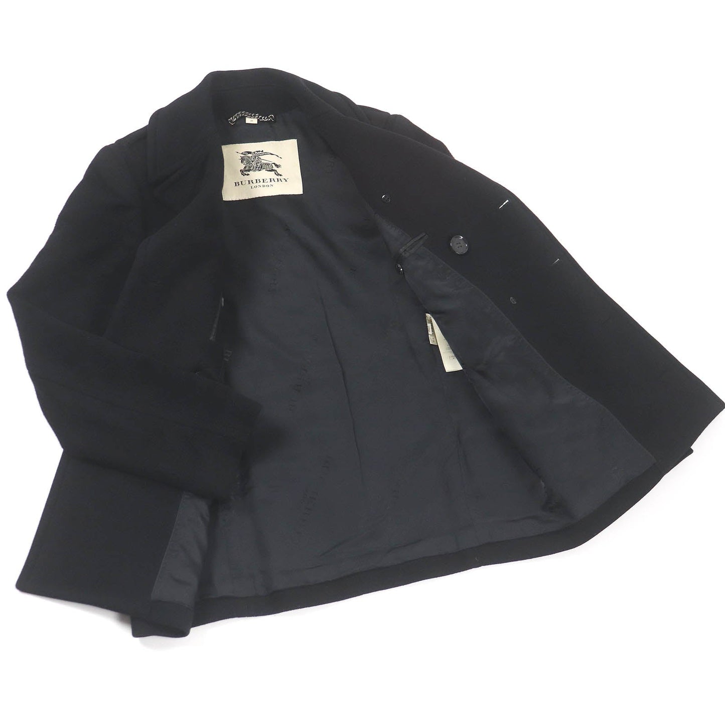 Burberry Wool Cashmere Double Breasted Coat Black 44