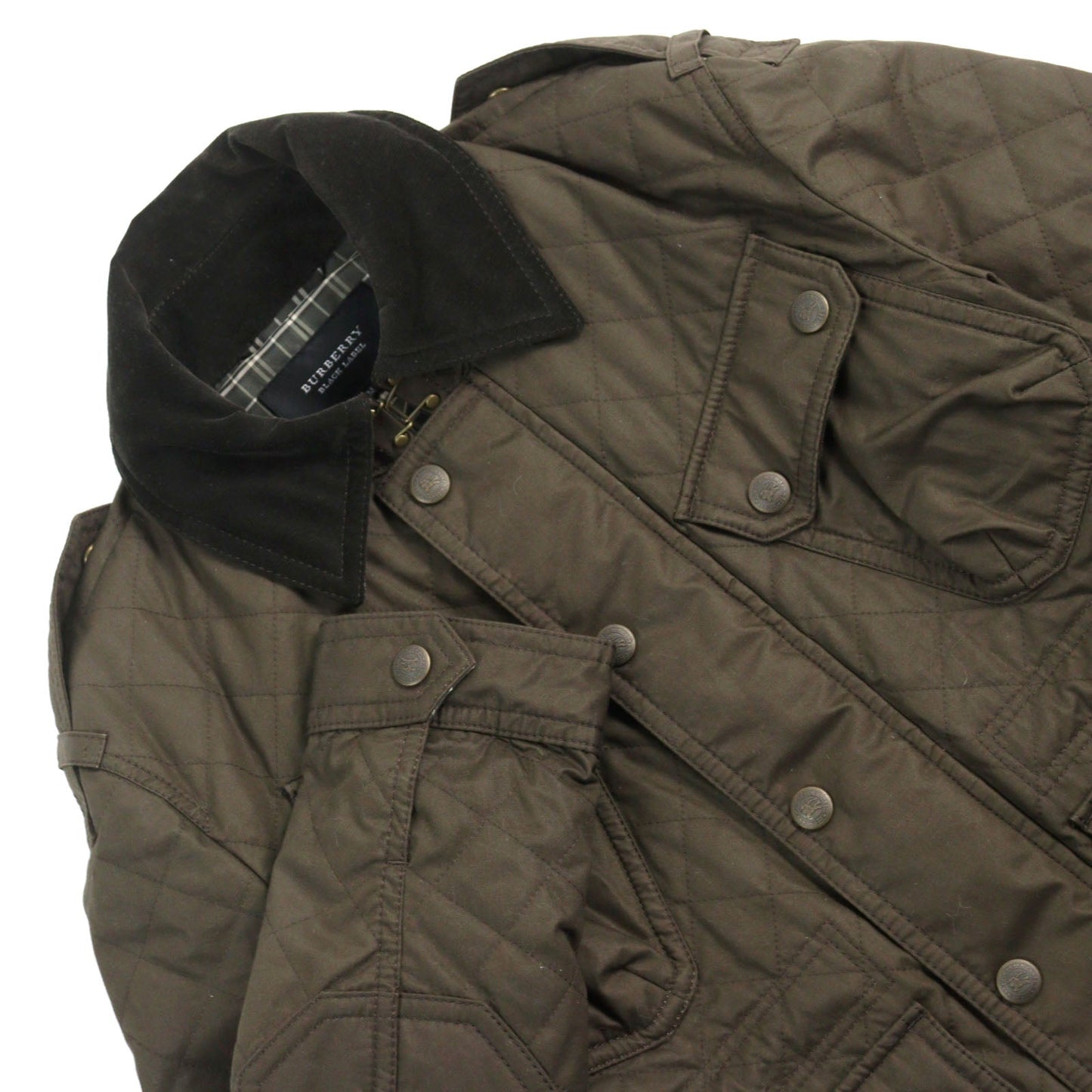 Burberry Cotton Quilted Jacket Brown M