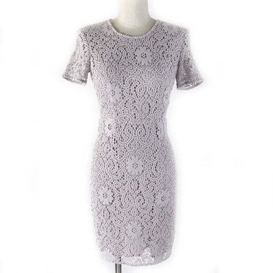 Burberry Lace Short Sleeve Dress Gray
