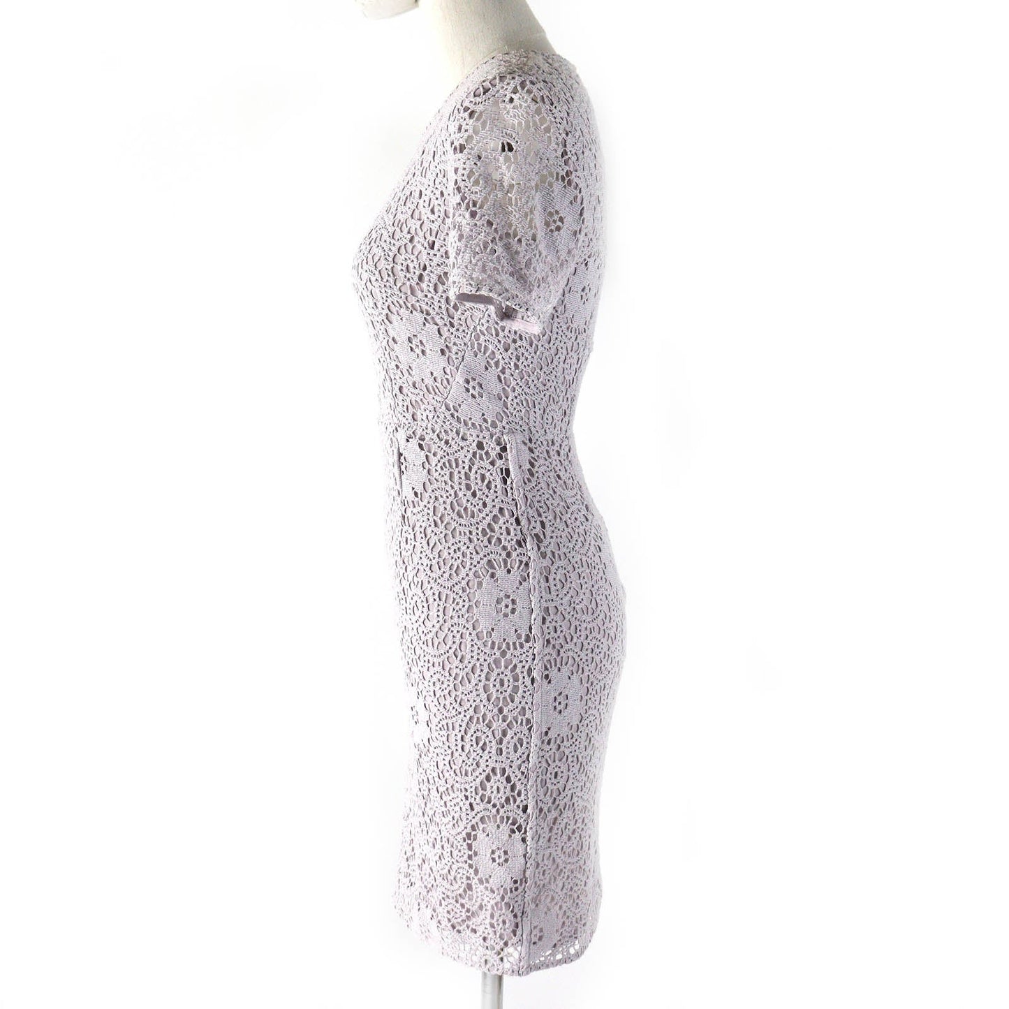 Burberry Lace Short Sleeve Dress Gray