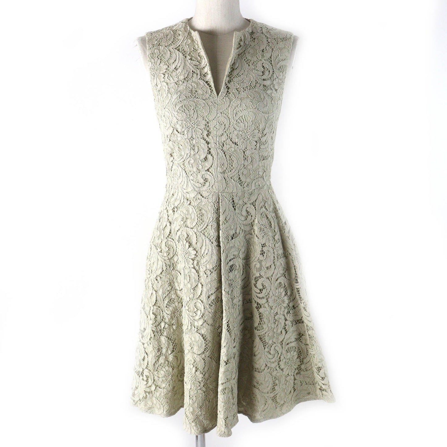 Burberry Lace Sleeveless Dress Light Beige