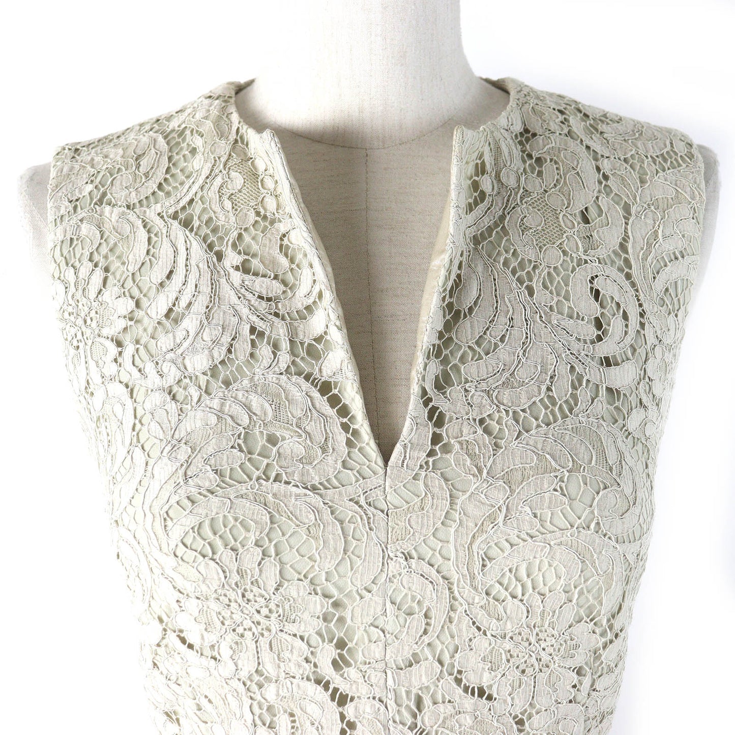 Burberry Lace Sleeveless Dress Light Beige