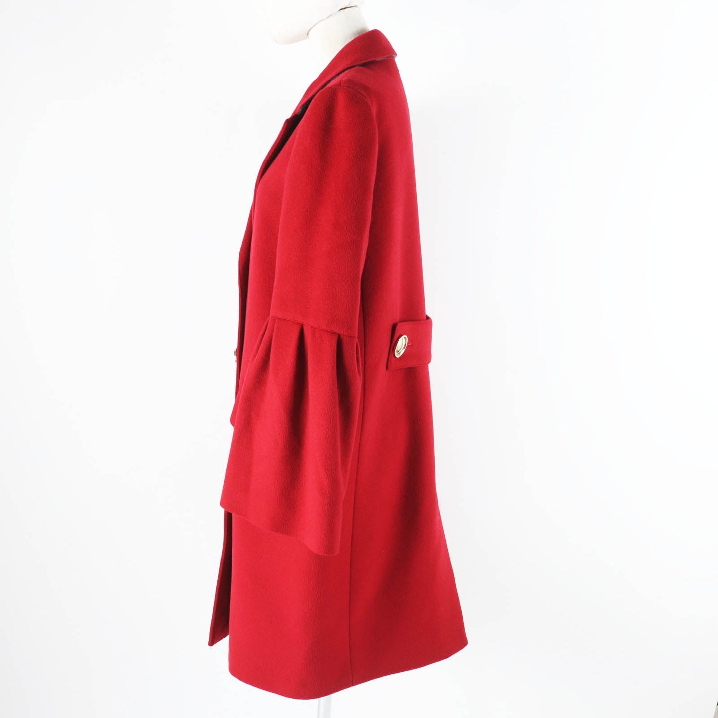 Burberry Wool Cashmere Coat with Gold Logo Button