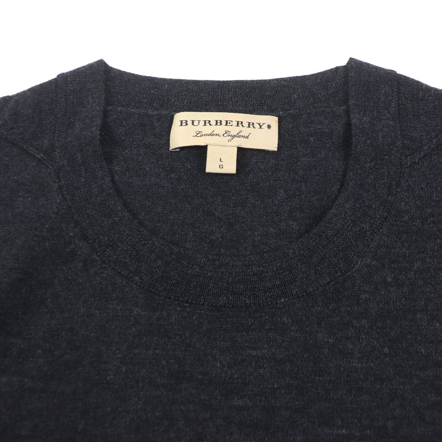 Burberry Wool Check Crew Neck Sweater L