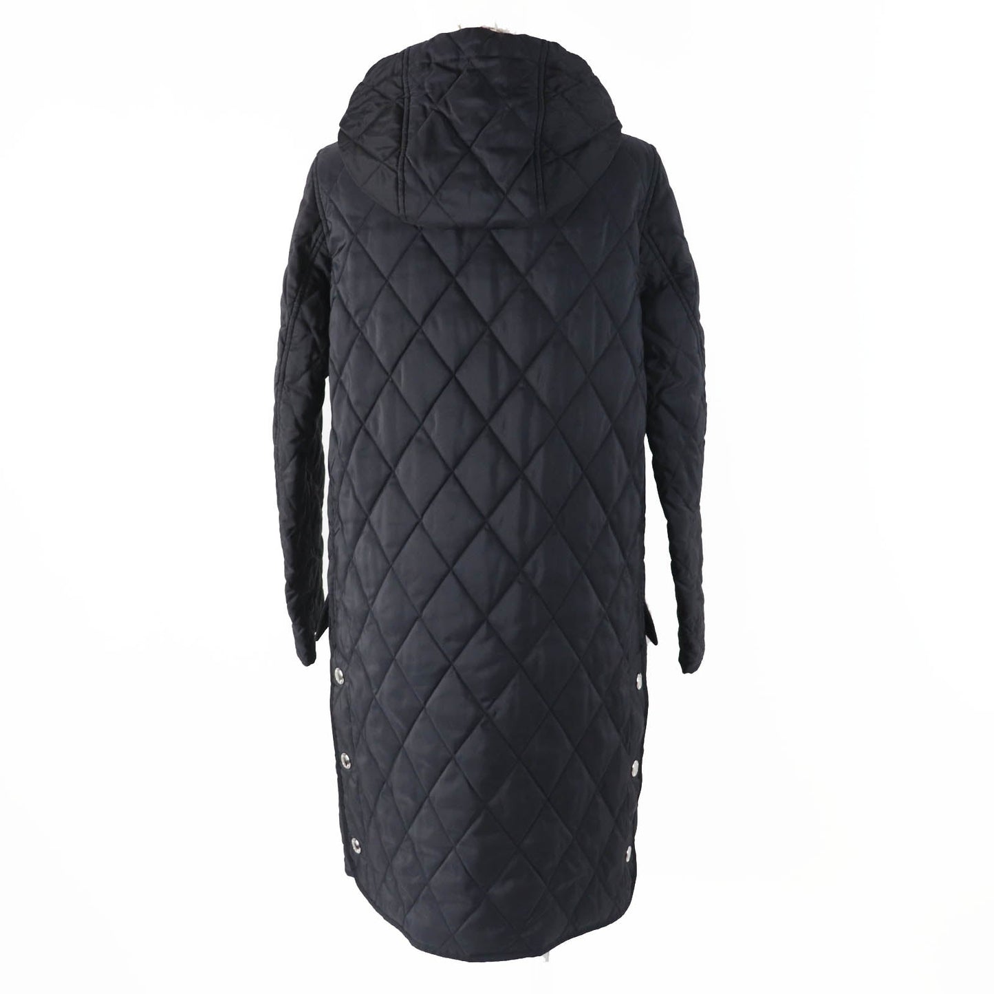 Burberry Nylon Cotton Quilted Hooded Long Coat XS