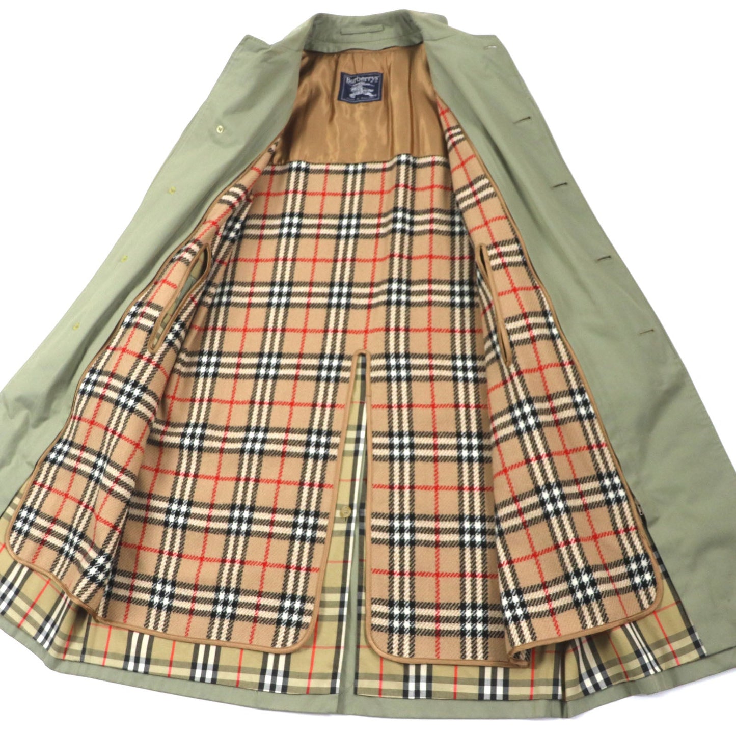 Burberry Vintage Khaki Coat L Cotton Liner