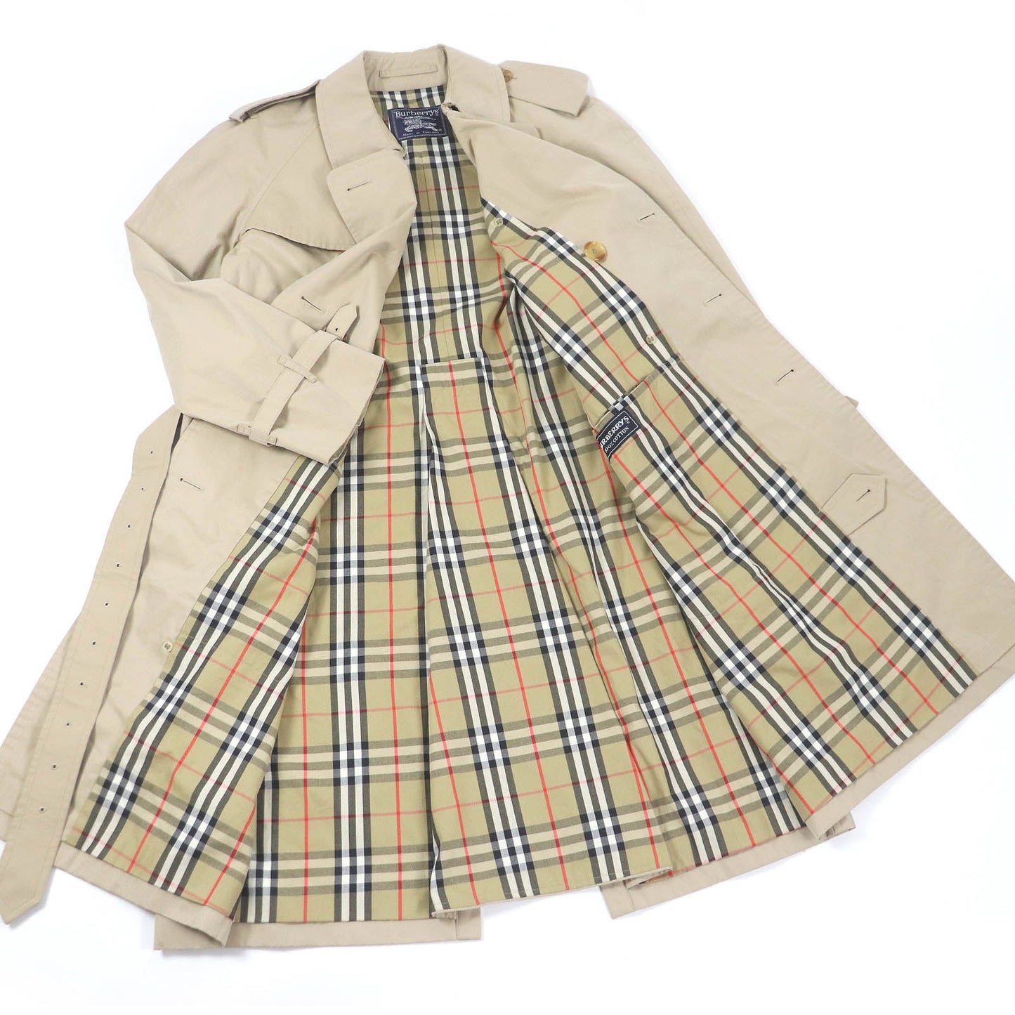Burberry Vintage Cotton Trench Coat Beige