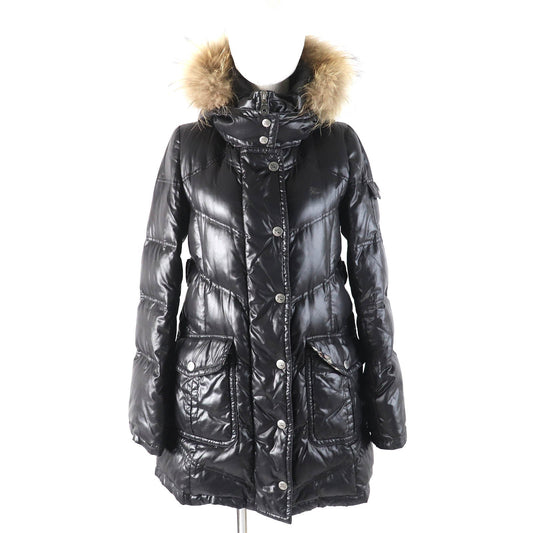 Burberry Nylon Checkered Hooded Down Coat