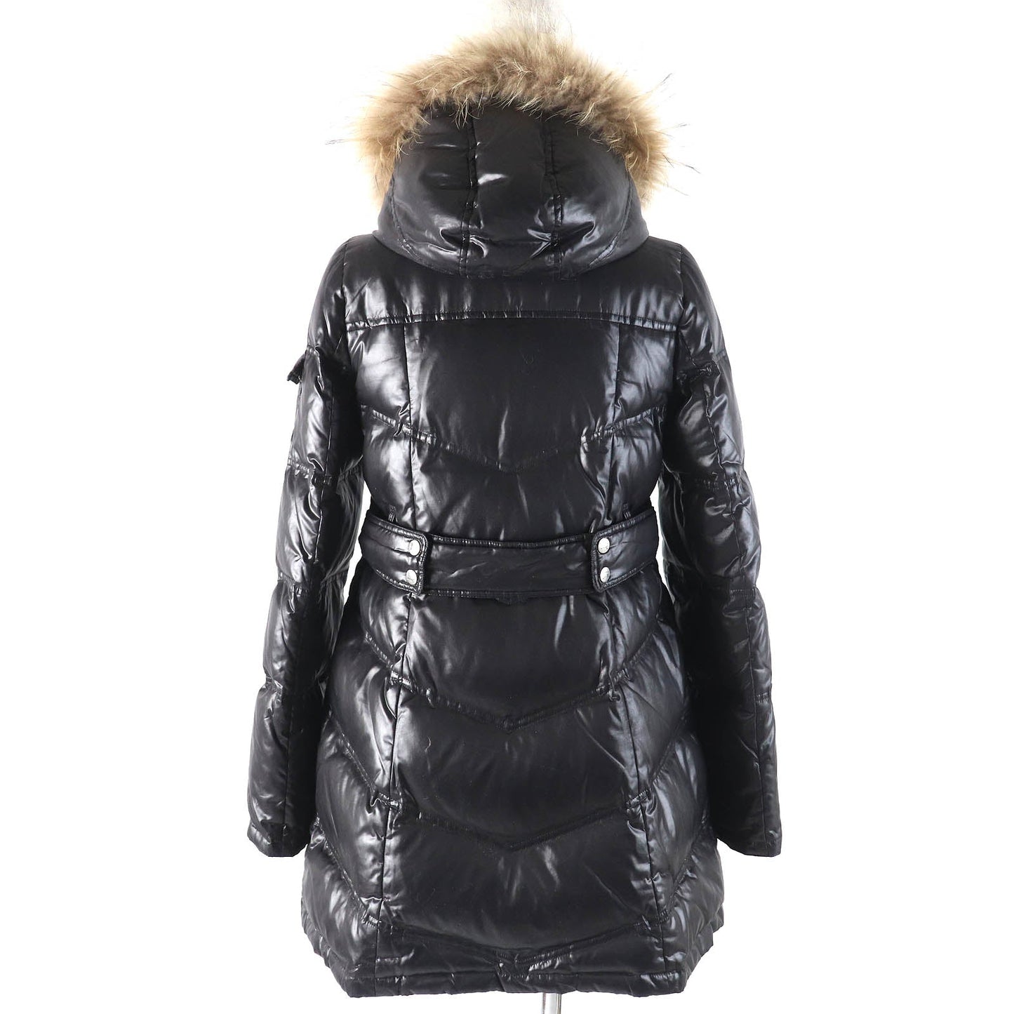 Burberry Nylon Checkered Hooded Down Coat