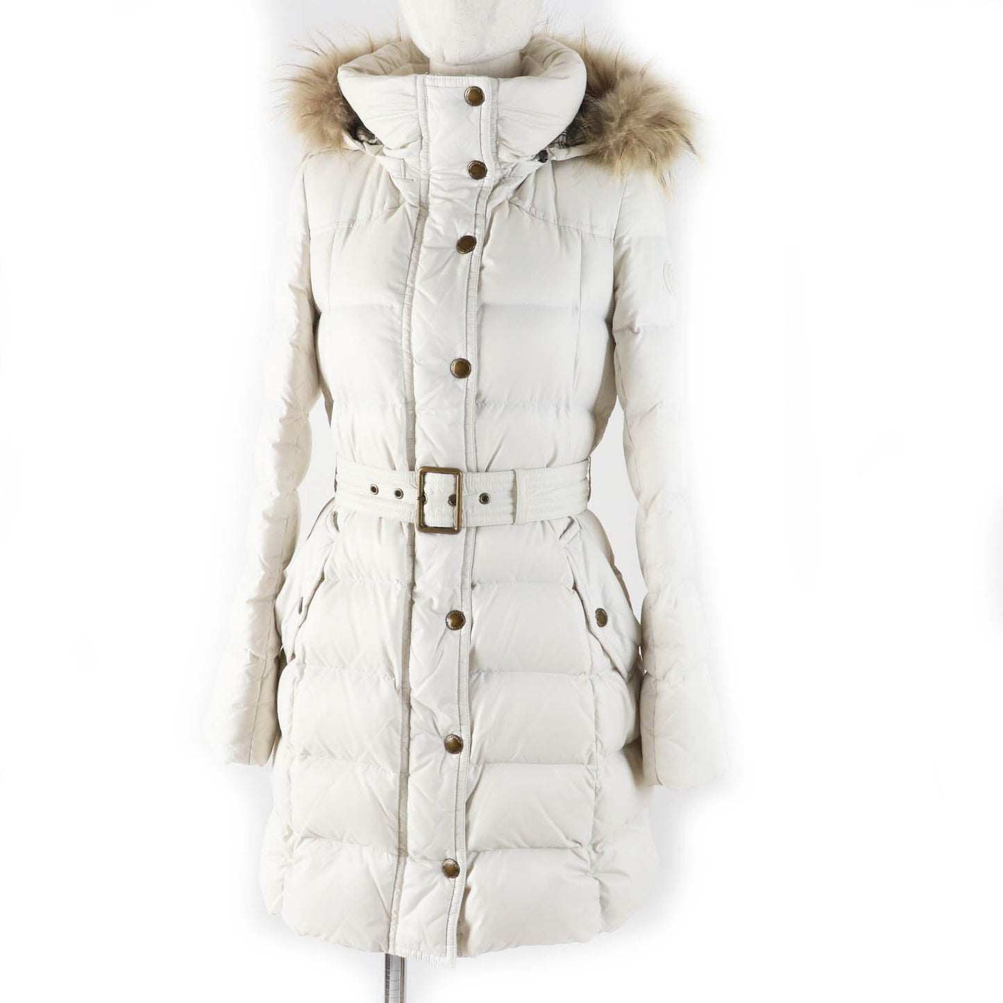 Burberry Nylon Down Coat with Fur Hood