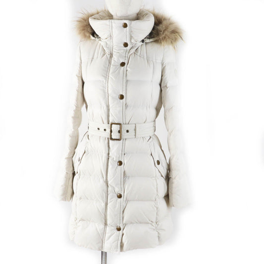 Burberry Nylon Down Coat with Fur Hood