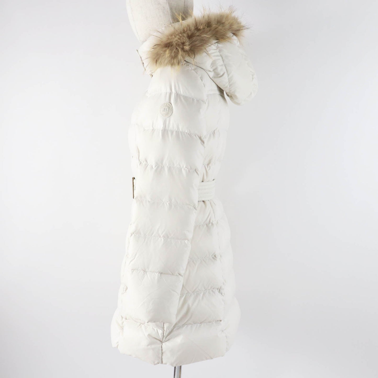 Burberry Nylon Down Coat with Fur Hood