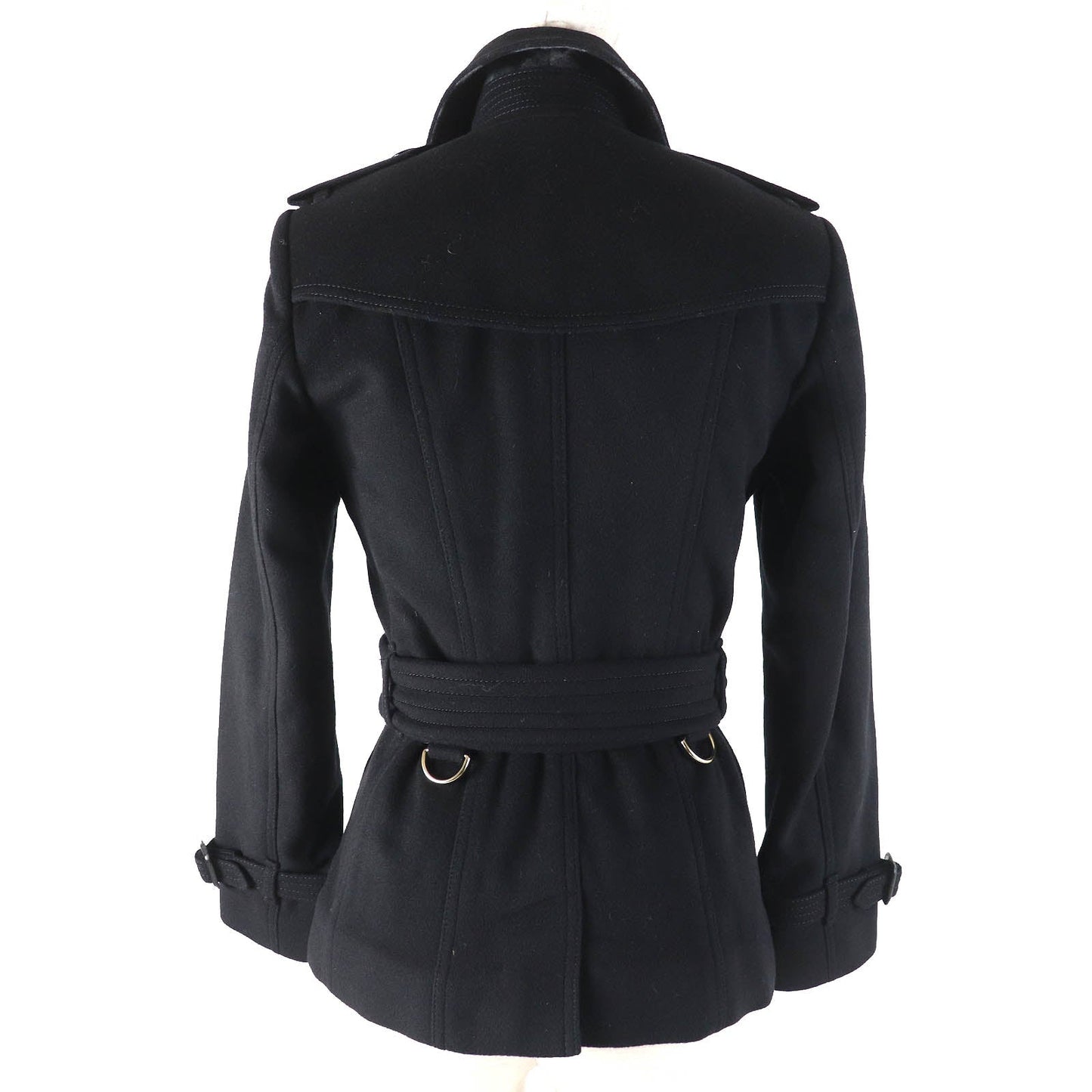 Burberry Wool Cashmere Trench Coat Black 36