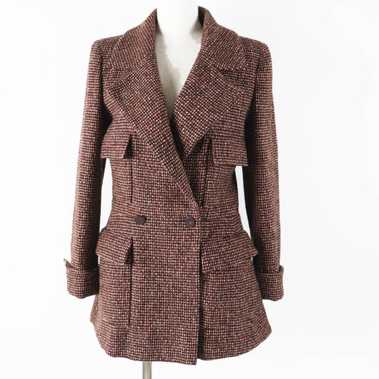 Chanel COCO Mark Camellia Pattern Wool Silk Jacket