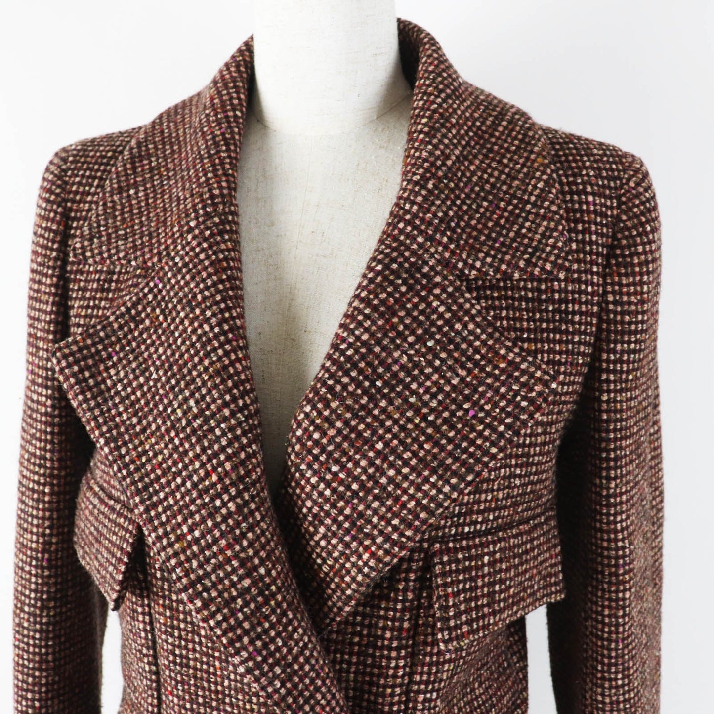 Chanel COCO Mark Camellia Pattern Wool Silk Jacket
