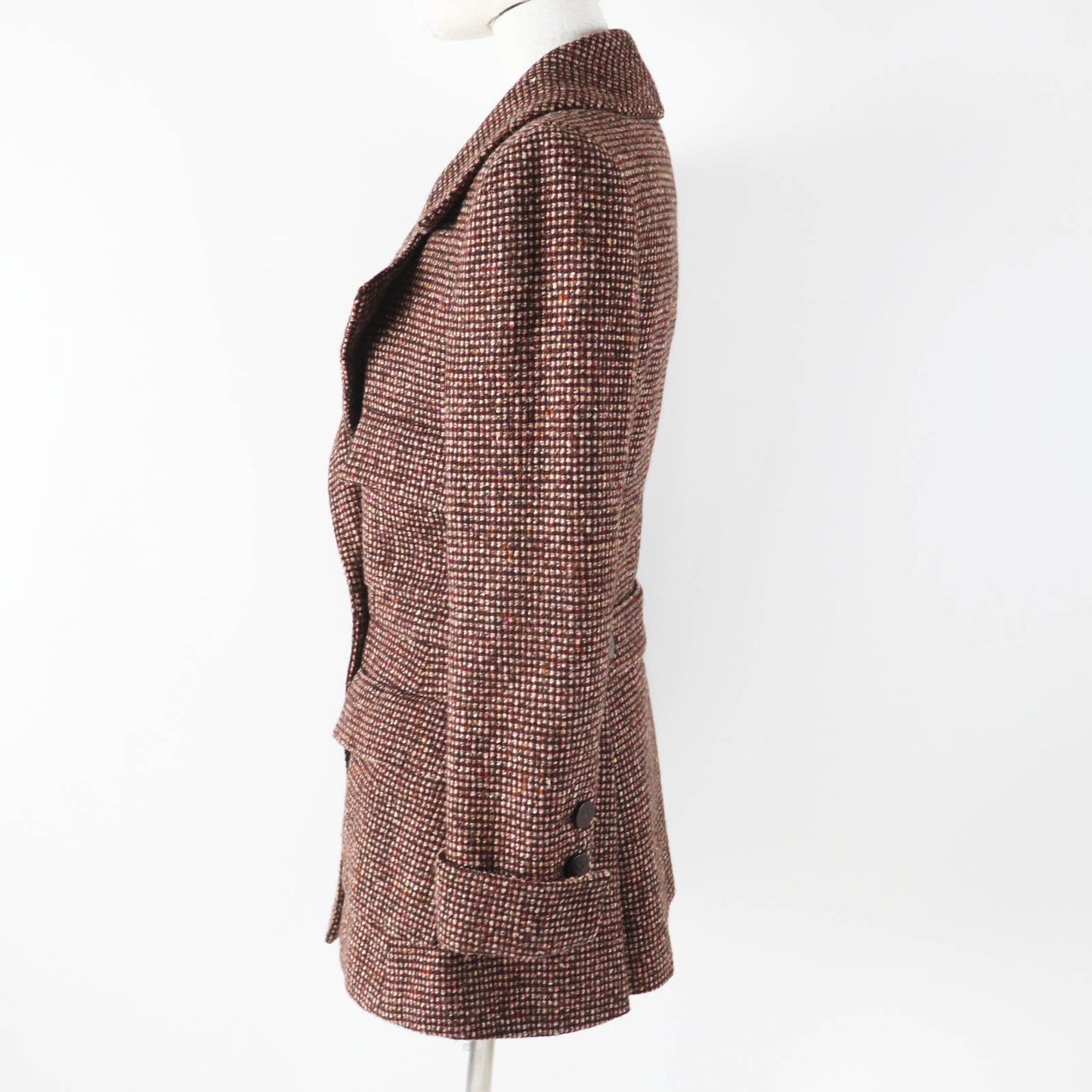 Chanel COCO Mark Camellia Pattern Wool Silk Jacket