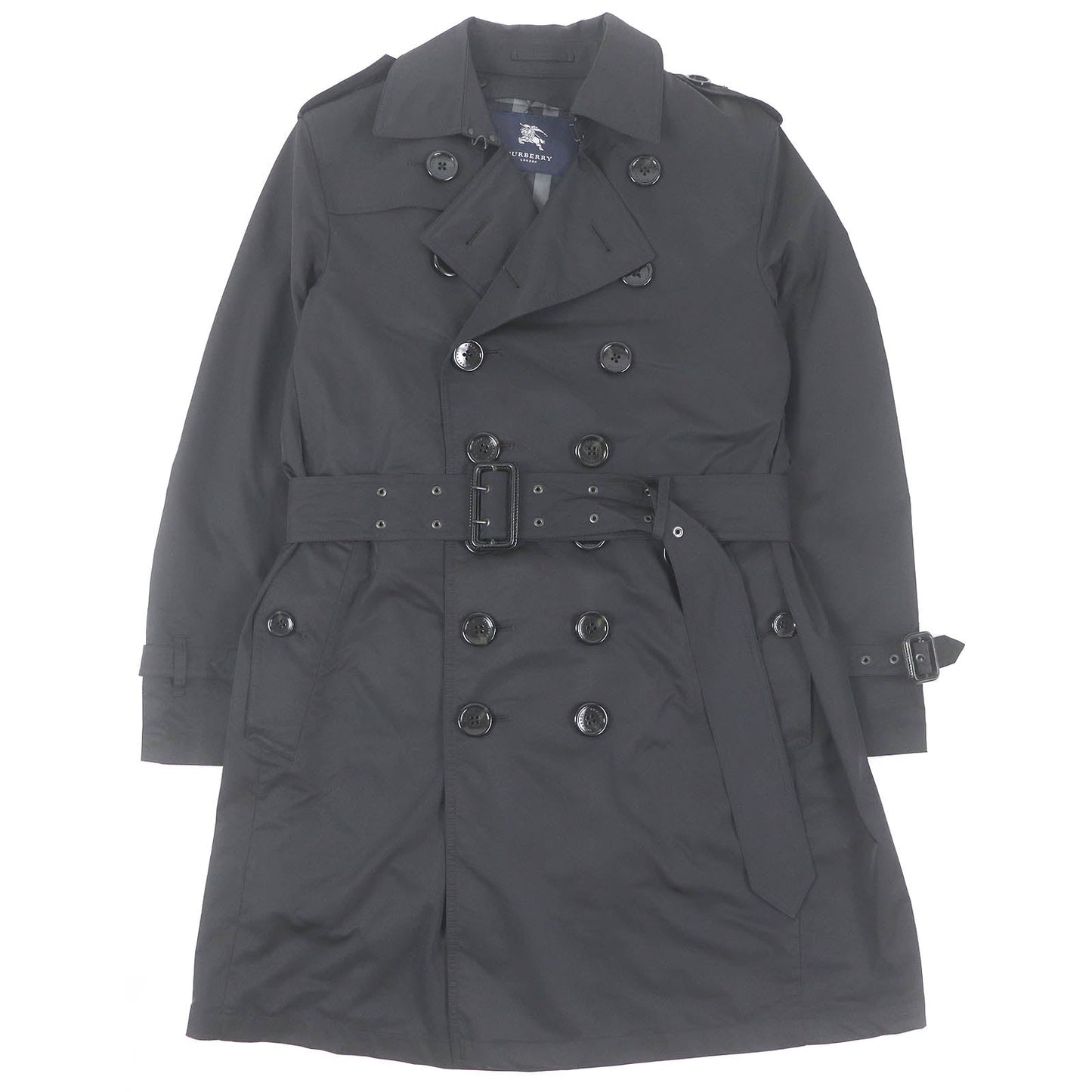 Burberry Nylon Polyester Spring Coat Black M