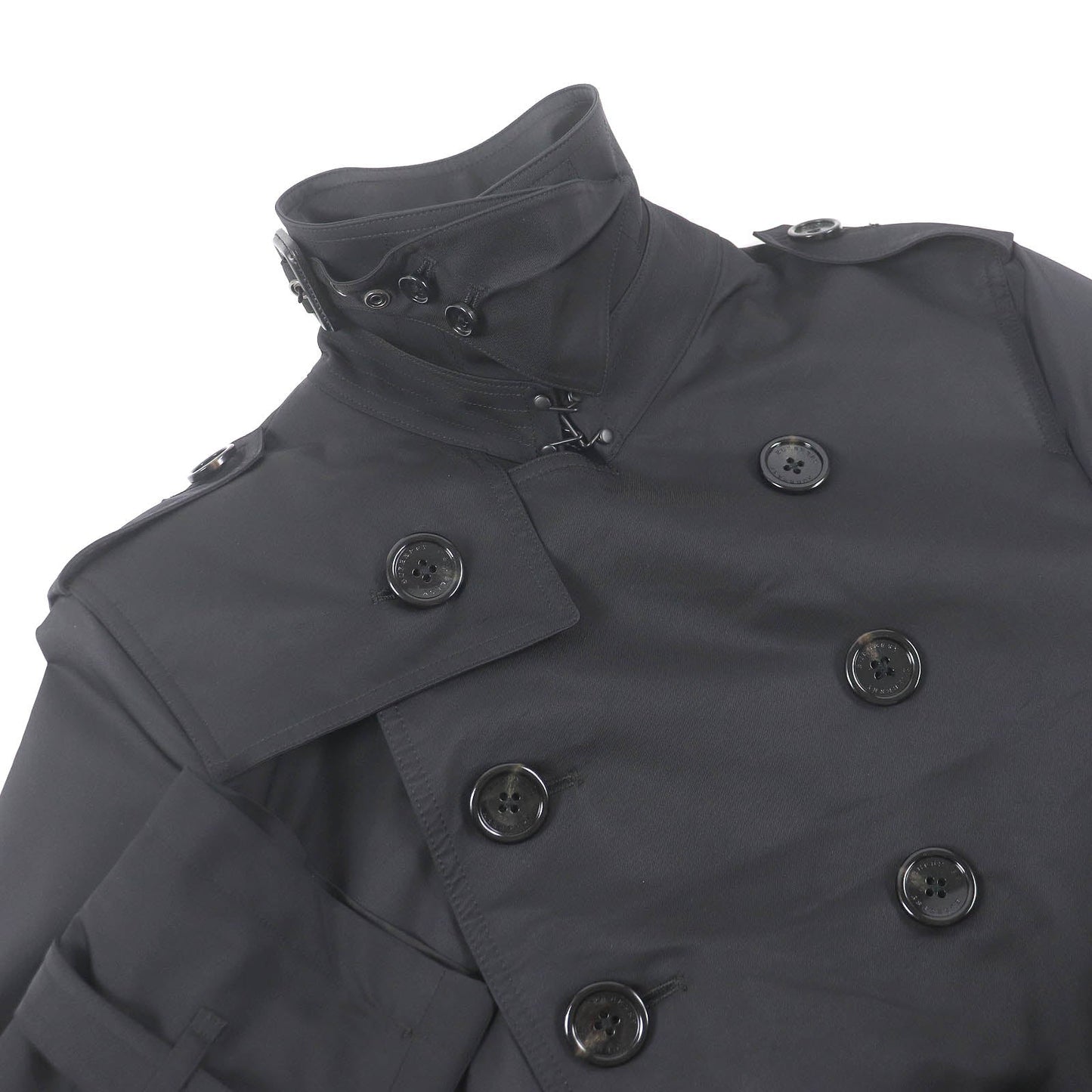 Burberry Nylon Polyester Spring Coat Black M