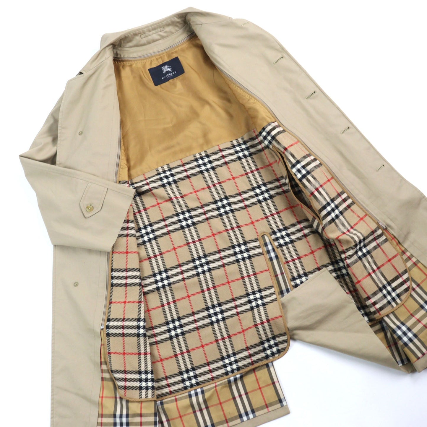 Burberry Beige Coat, Nova Check Lining, Men's