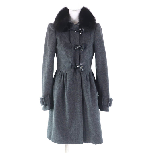 Burberry London FOX Fur Wool Cashmere Coat