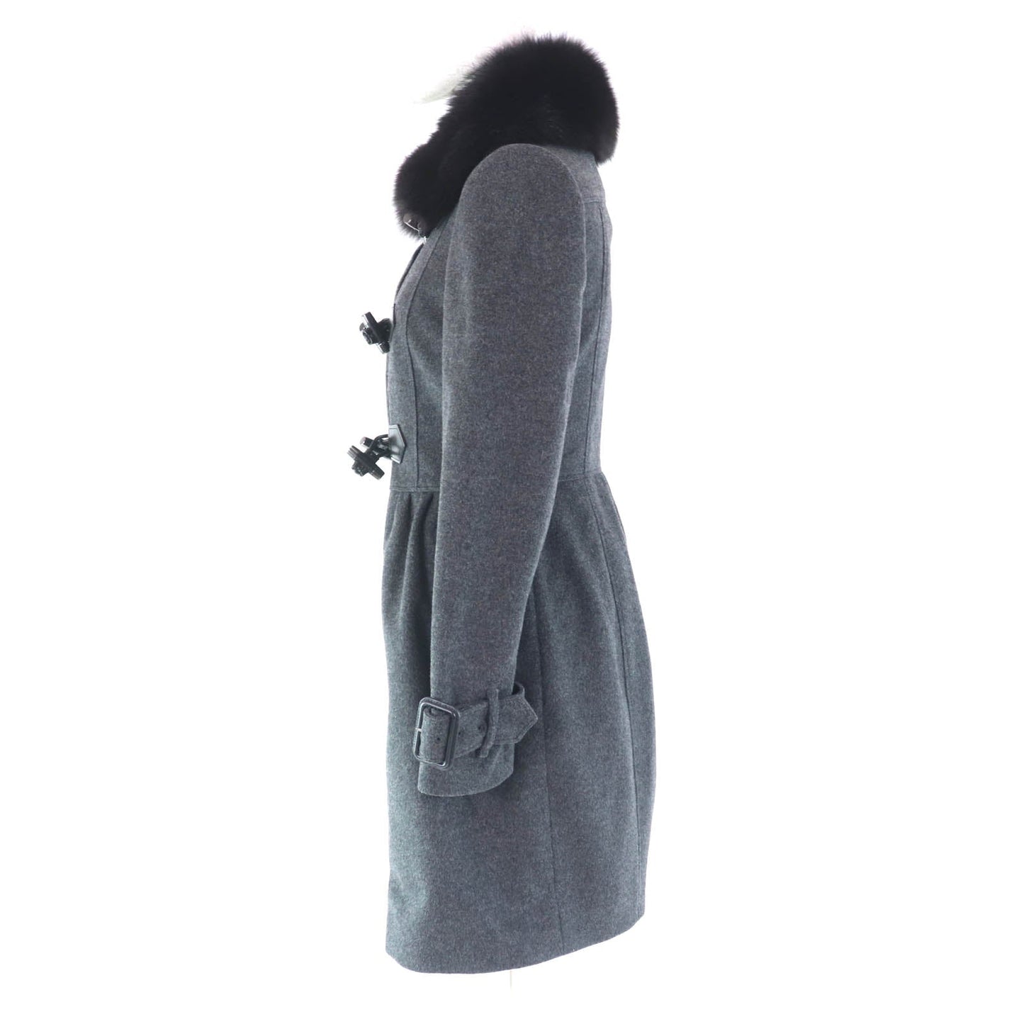 Burberry London FOX Fur Wool Cashmere Coat