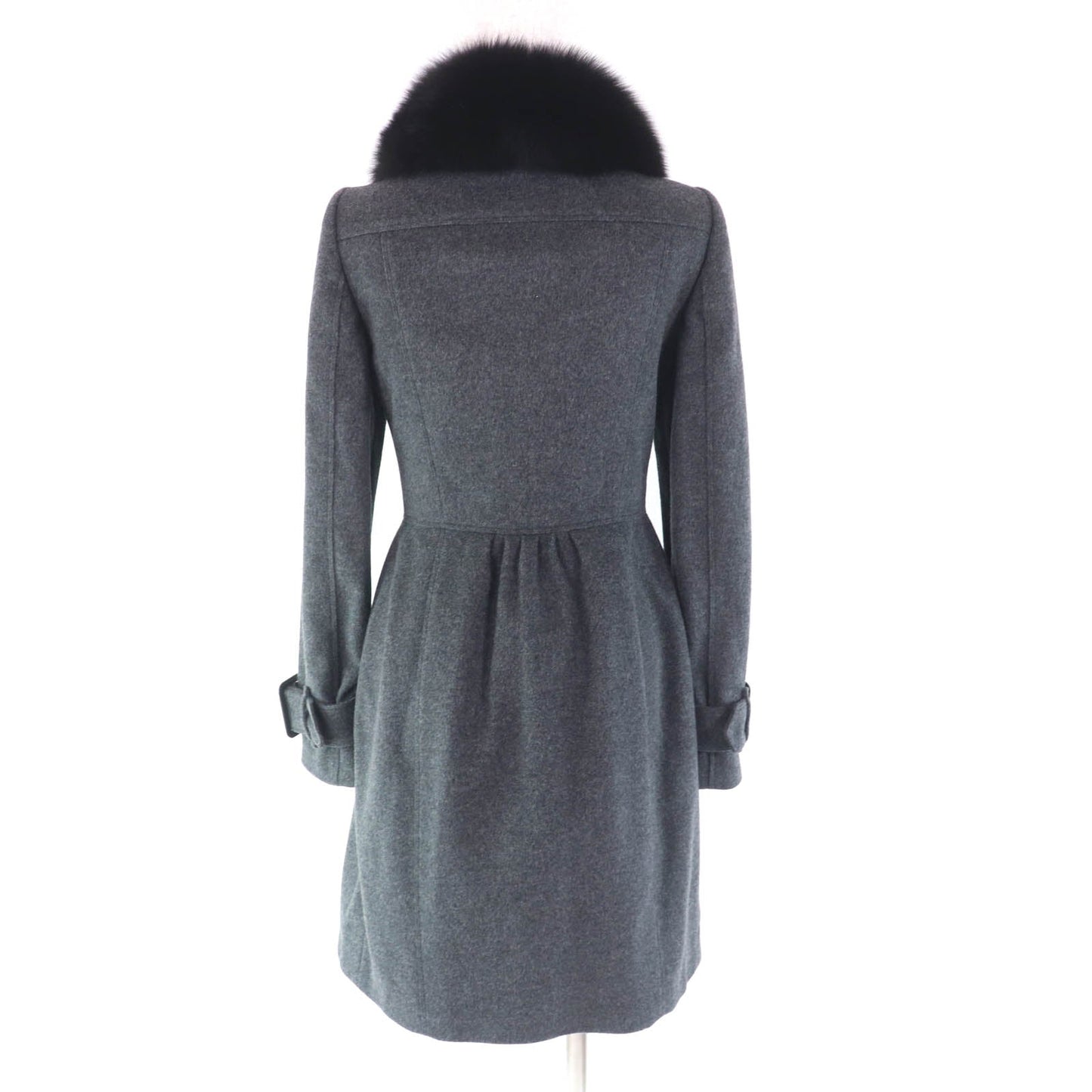 Burberry London FOX Fur Wool Cashmere Coat