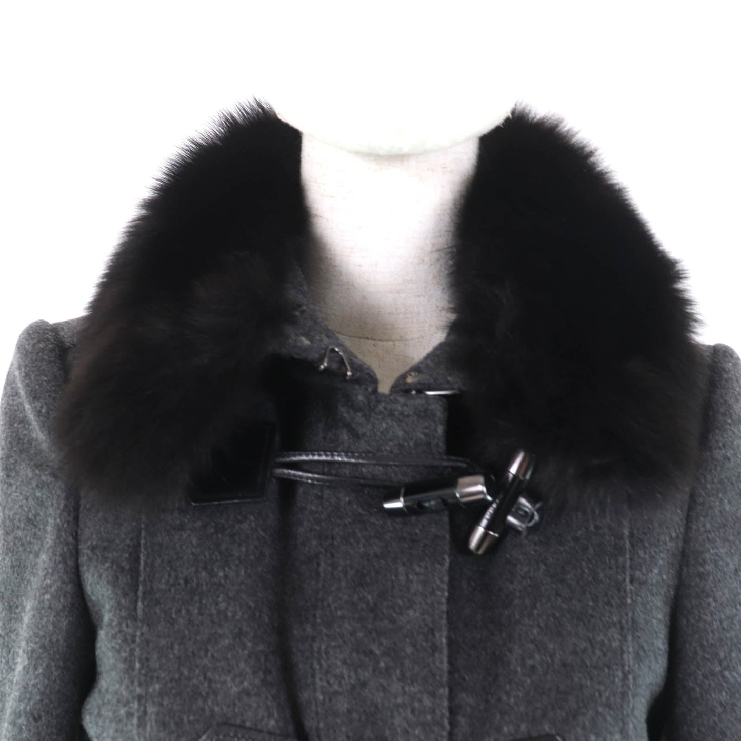 Burberry London FOX Fur Wool Cashmere Coat