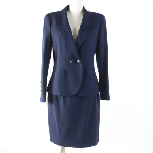 Chanel COCO Mark Button Wool Silk Setup